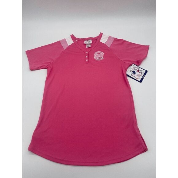 NBA Genuine Merchandise Girls T-Shirt 3/4 Buttons Down Sz L Pink NWT - Picture 3 of 10